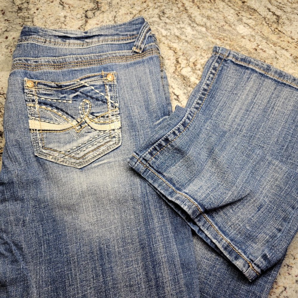 Wallflower Vintage Style Shred Holes Women's Denim Blue Jeans Size 13 Regular